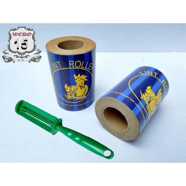 Lint Rolls with green handle - 5M brown WITH GREEN HANDLE